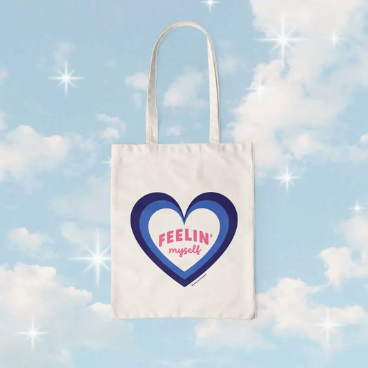 "Feelin' Myself" Organic Cotton Heart Tote