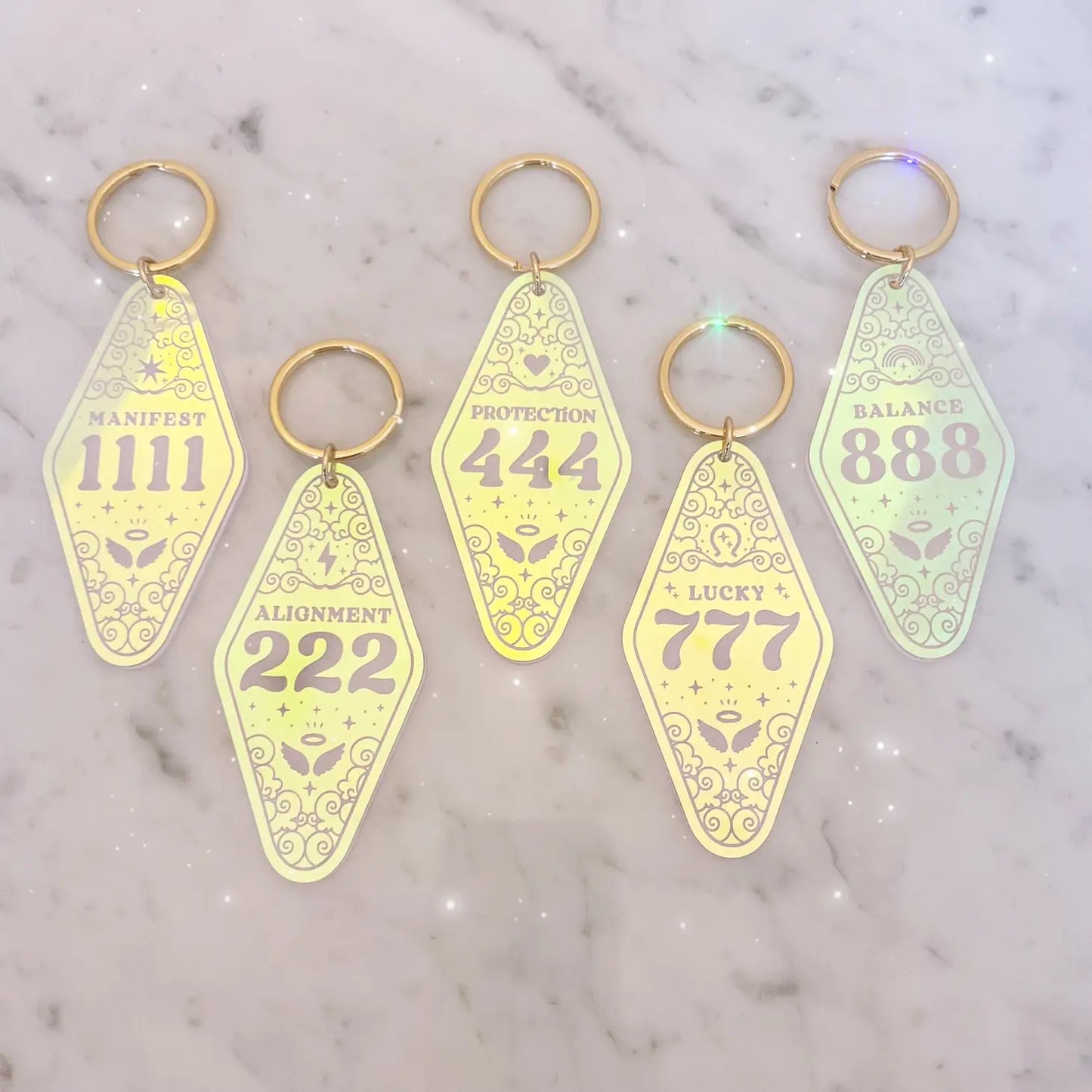 Angel Number Acrylic Motel Keychain