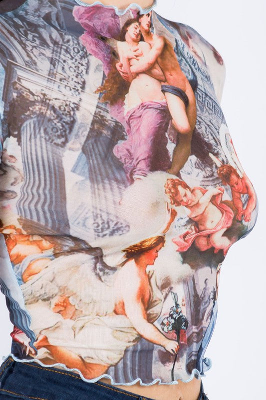 Angel Short Sleeve Mesh Top