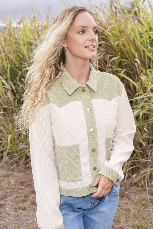 Two-Toned Corduroy Jacket