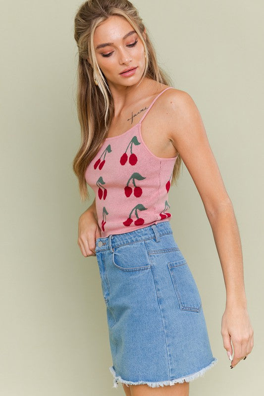 Cherry Knit Cami