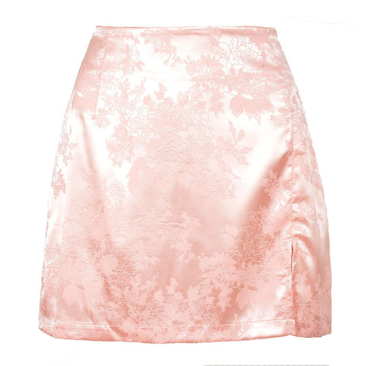 High Waisted Satin Mini Skirt