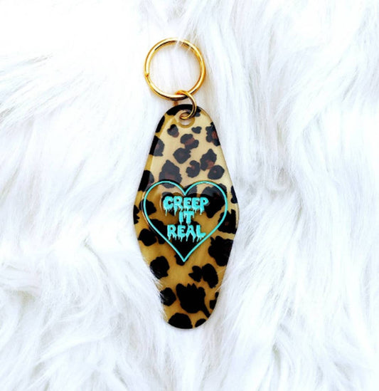 Creep It Real Leopard Animal Print Motel Keychain