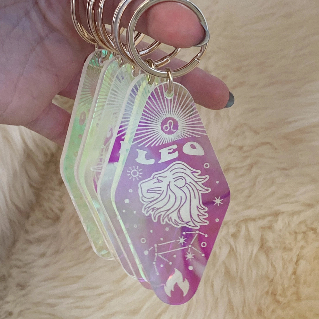 Zodiac Motel Tag Keychain