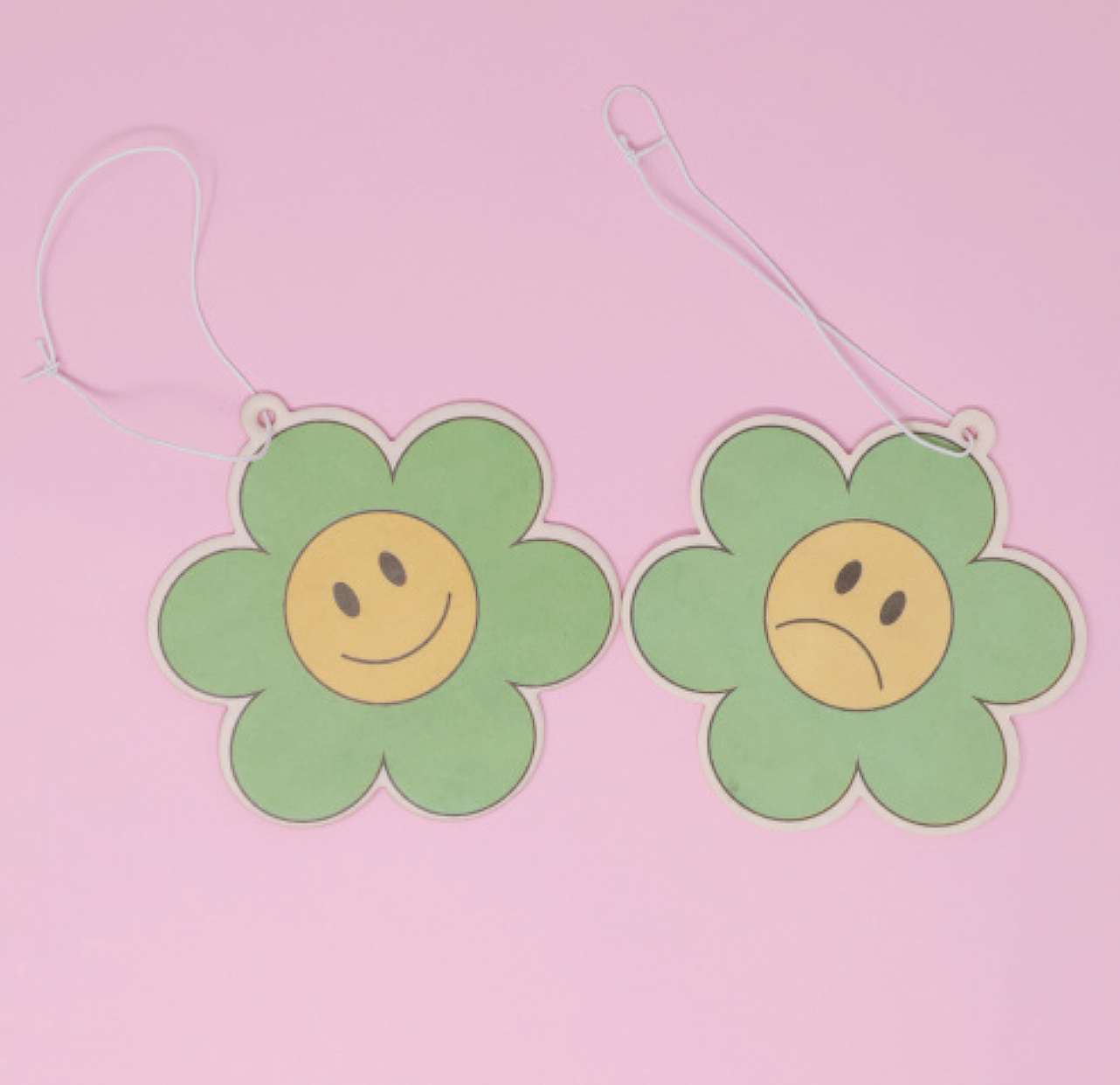 Happy And Sad Smile Flower Airfreshener