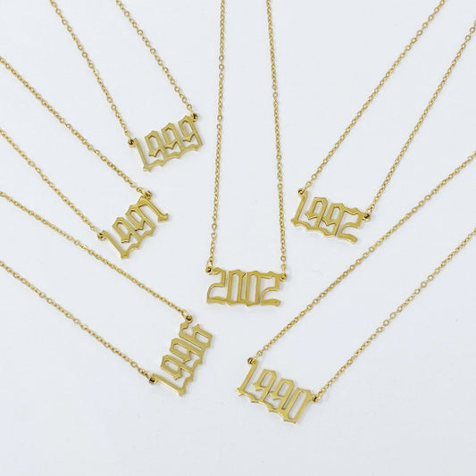 Old English Birth Year Name Plate