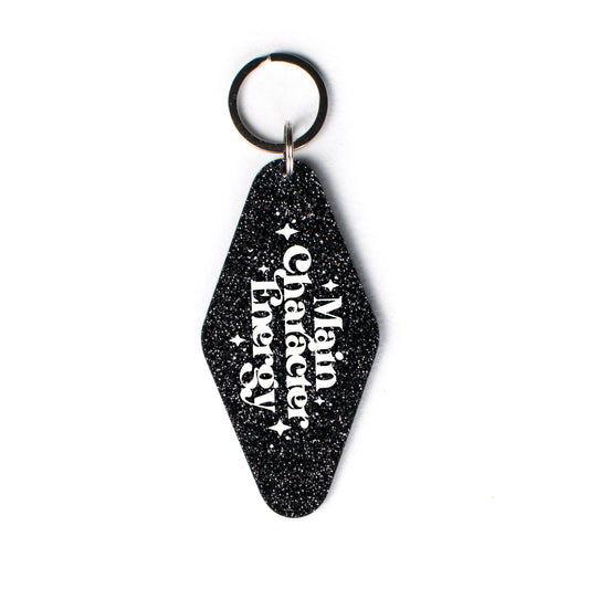 Main Character Energy Glitter Motel Keychain