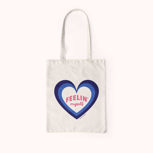 "Feelin' Myself" Organic Cotton Heart Tote