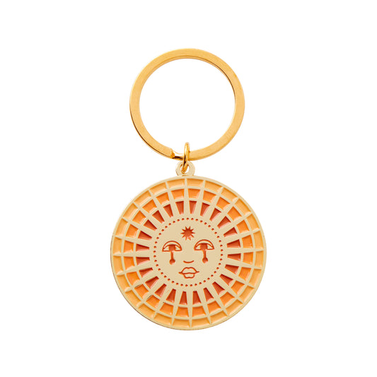 Sun Enamel Keychain
