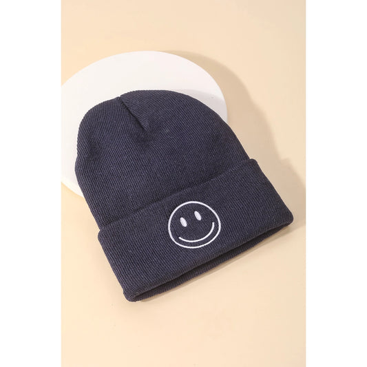 Smile Embroidered Beanie
