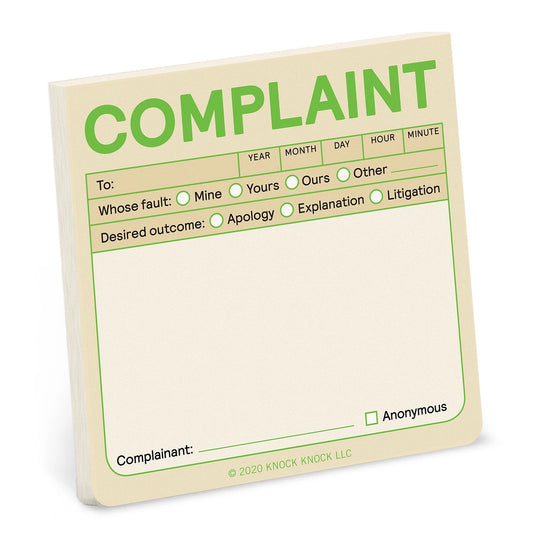 Complaint Sticky Note