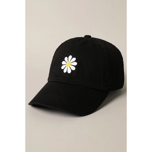 Hat - Daisy Embroidery Adjustable Cap