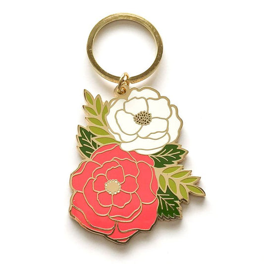 Floral Cluster Enamel Keychain