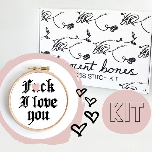 Valentines Modern Cross Stitch Kit – F*ck I Love You Cross Stitch Pattern