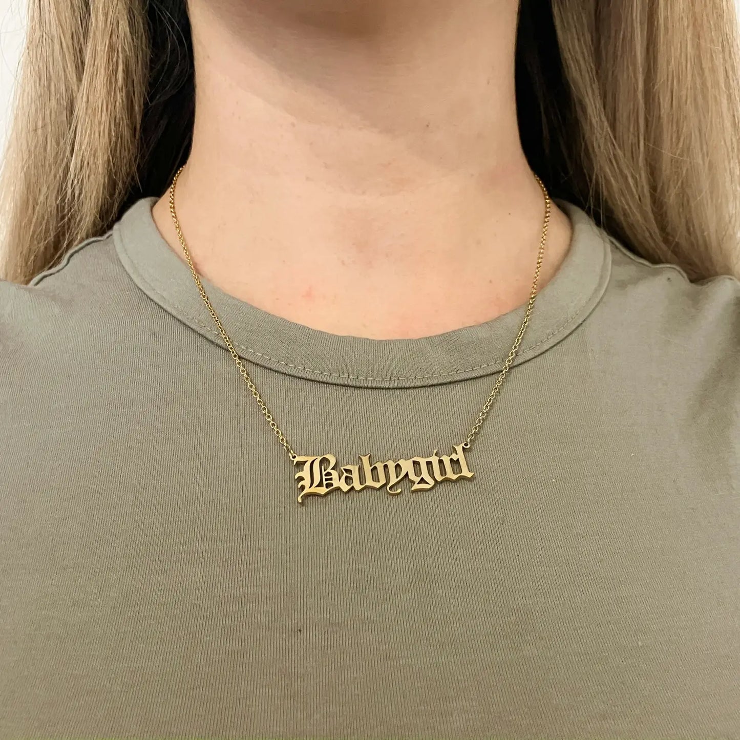 Old English 'Babygirl' Necklace