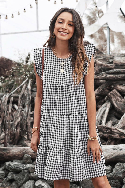 Plaid Ruffle Dress