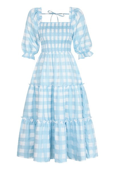 Gingham Puff Sleeve Dress