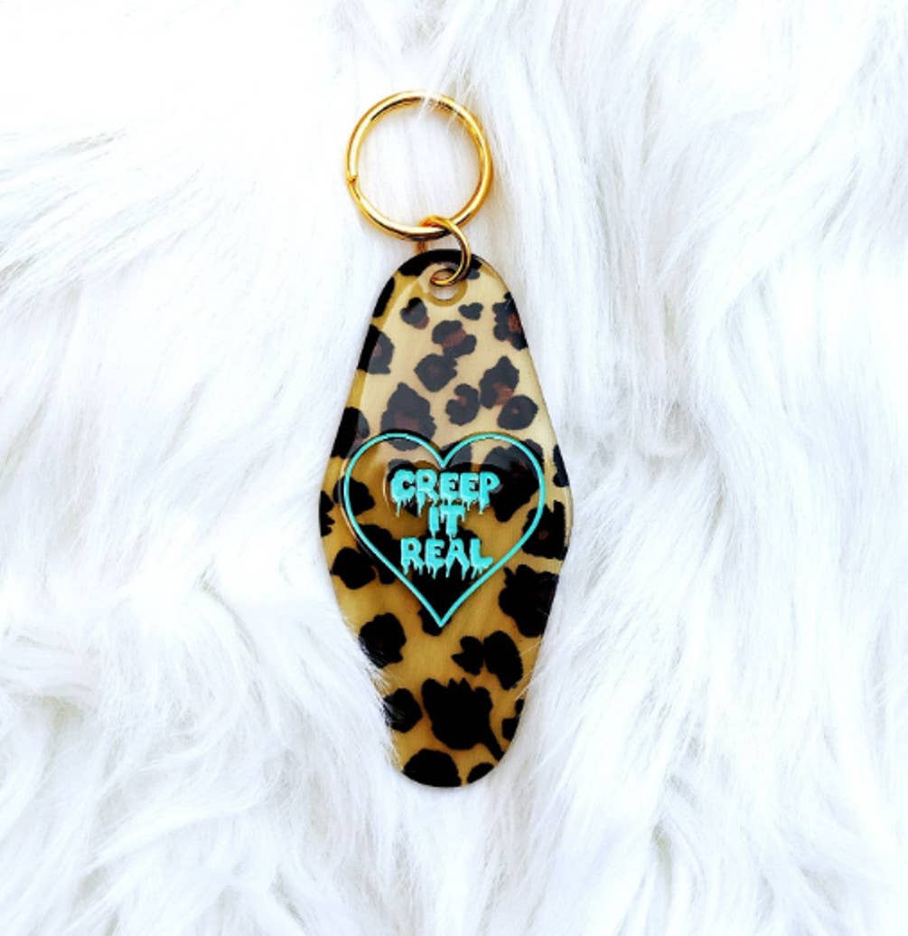 Creep It Real Leopard Animal Print Motel Keychain