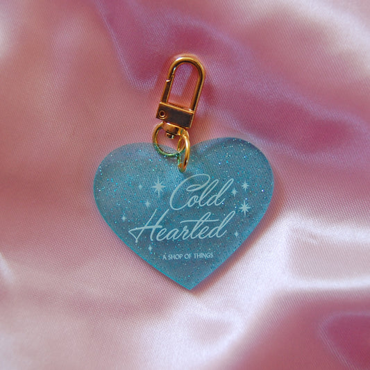 Cold Hearted Glitter Heart Keychain