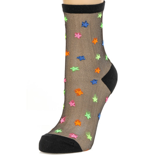 Star Pattern Sheer Socks