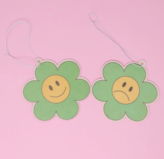 Happy And Sad Smile Flower Airfreshener