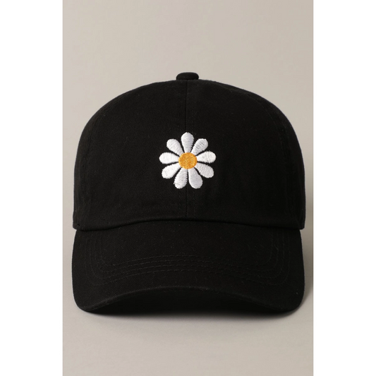 Hat - Daisy Embroidery Adjustable Cap