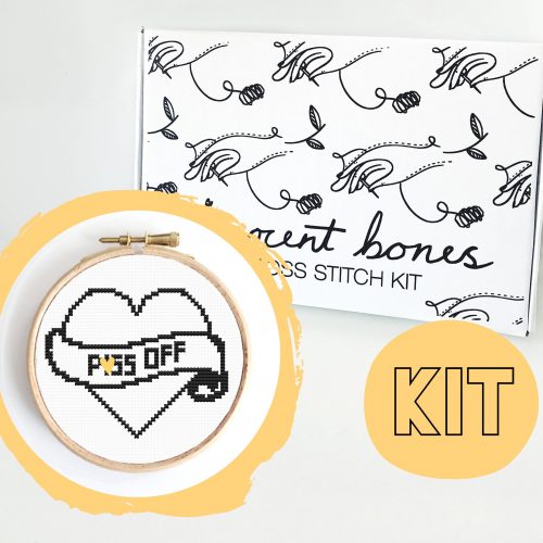 Modern Cross Stitch Kit – P*ss Off Heart Cross Stitch Pattern