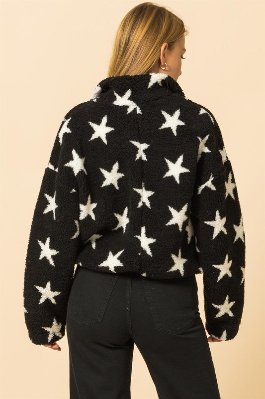 Cropped Star Sherpa Jacket